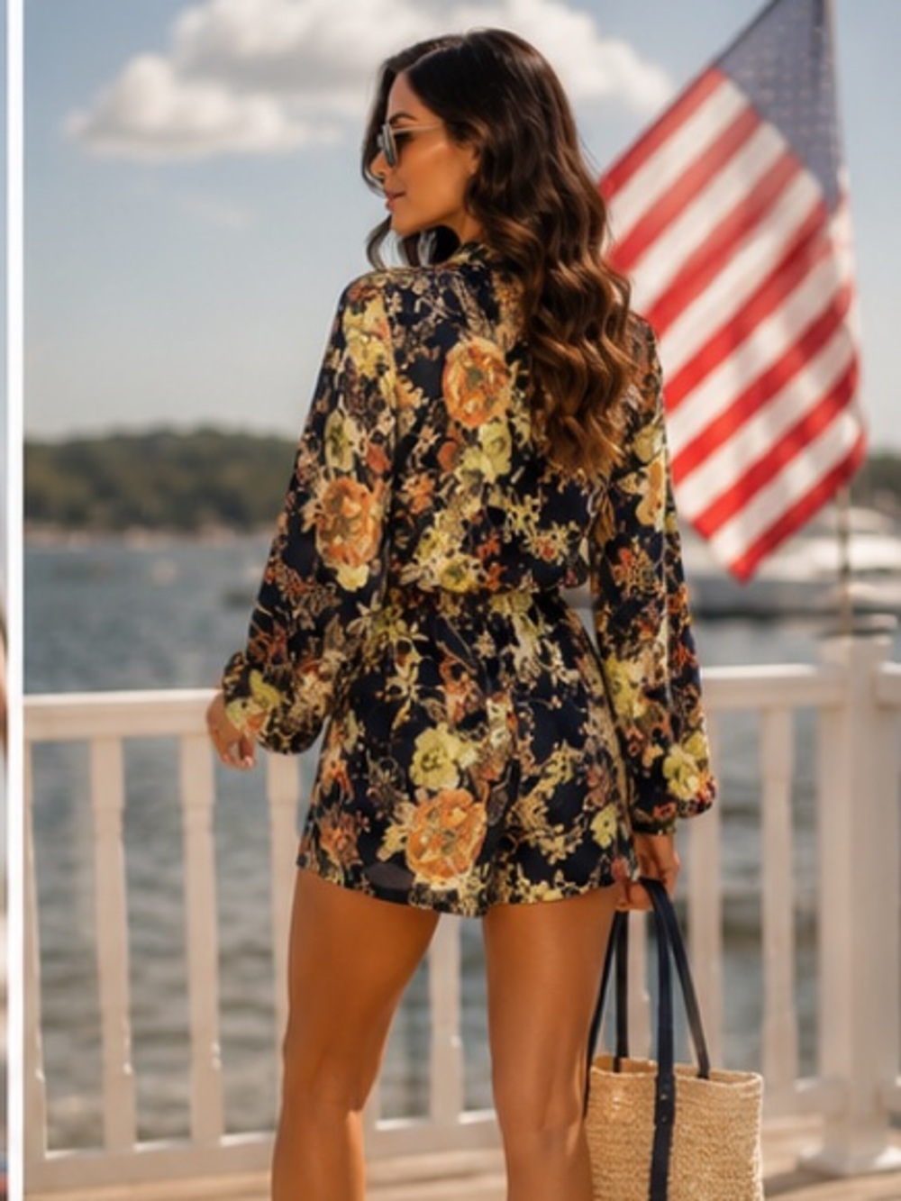 Lucca, Italian Floral Romper, Completely Lined, Fashion-Forward, Hand-WashEUC, S